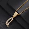 26 English Women'S Letter Pendants Necklace Twist Chain Zircon Letter Pendants Jewelry