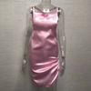 Summer New Fashion Slim Fit Sexy Straps Dress Women Backless Bandage Solid Satin Party Club Dresses Women Elegant Pleated Casual Lady Dress 26453