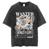Luffy Joy Boy Vintage T-Shirt Gewaschen Übergroß One Piece Schweres Kurzarm Herren Damen Streetwear Lässig Locker Damen Herren Kleidung