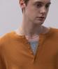 Dekkoloso Light Henley Neck Knit T-Shirt [Deep Mustard]