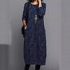 Personality Print Crew Neck Long Sleeve Dress for Women