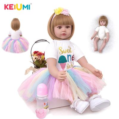 KEIUMI Novo Design Reborn Baby Dolls Sorvete Princesa Pano Corpo 60 CM Criança Bebê Brinquedo Bonecas Para Crianças Playmate Presente de Aniversário