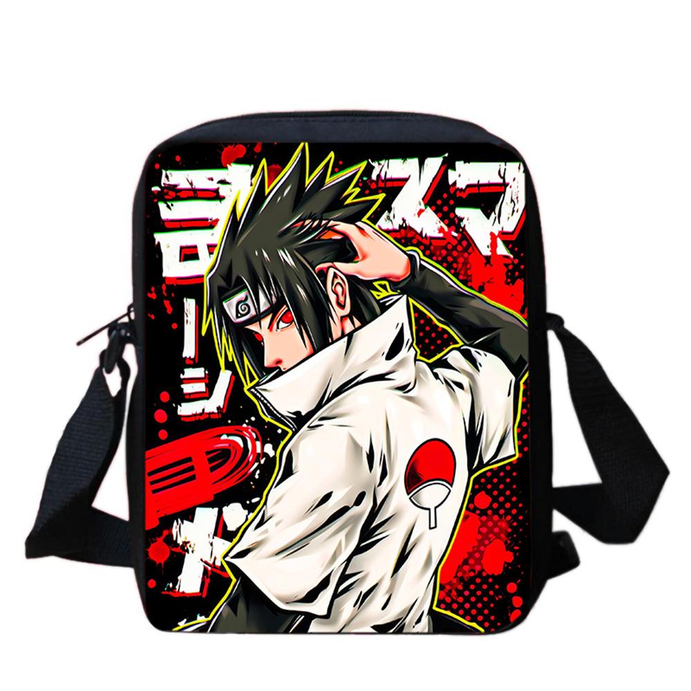 NARUTO Anime Kids Crossbody Bag, Adjustable Straps & Zipper, Light Durable Shoulder Bag, Daily School Bag Boys & Girls Ages 5-11