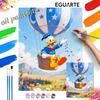Donald Duck Hot Air Balloon Digital Oil Painting Art Kit Handmade Coloring Painting Home Decor