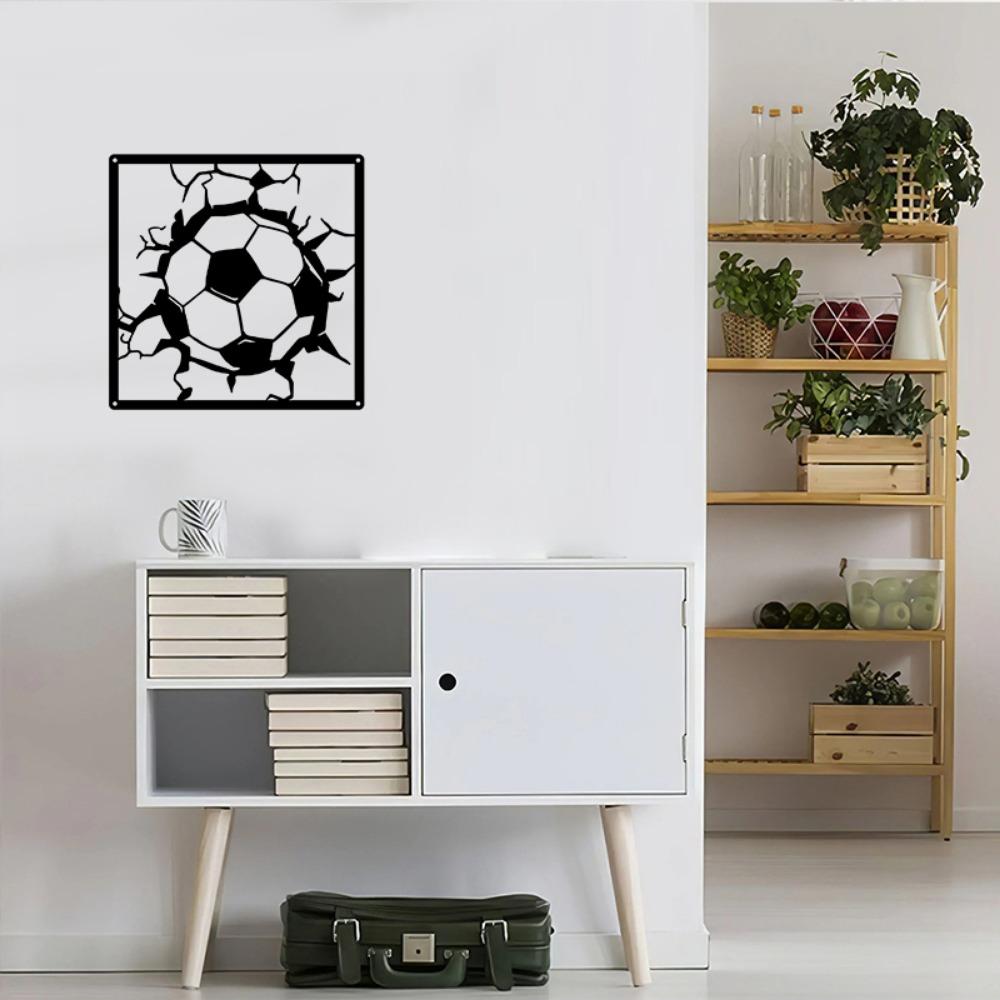 Soccer Metal Wall Decor Iron Hollowed Out Silhouette Hanging Living Room Bedroom Home Decor Crafts