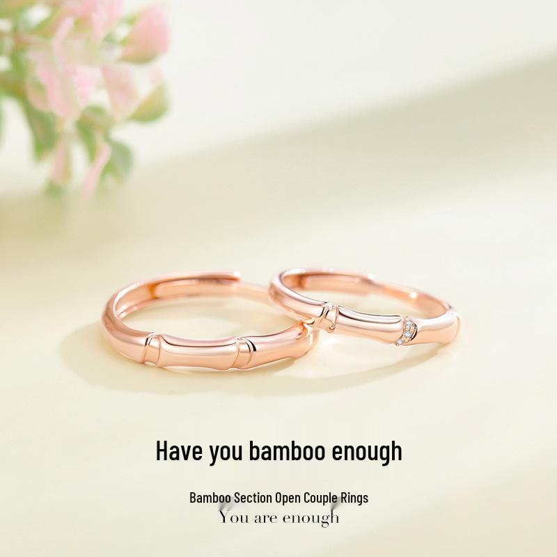 

Bamboo Ferris Wheel Open Ring - S925 Sterling Silver, Niche Design, Couple Rings, Qixi Gift Adjustable Open Size