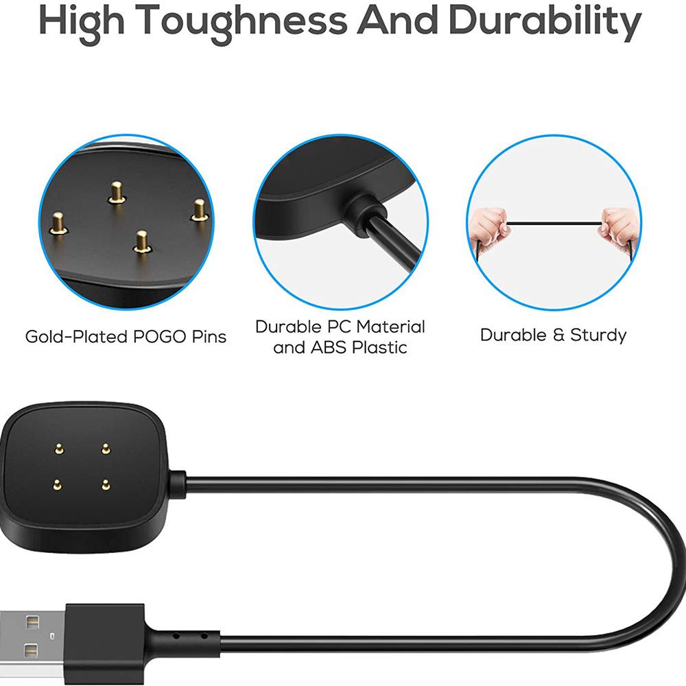 Xiaomi Ladegerät USB-Ladegerät Smartwatch Ladekabel Basis Zubehör 1m für Fitbit Sense/Sense 2/Versa 4/Versa 3