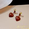 Stylish Heart-shaped Earrings for Daily Wear, Metal Bead Vintage Heart Earrings for Women