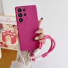 Suitable for Samsung S25 Ultra Mobile Phone Case Liquid Silicone S24Plus Hand Lanyard S23 New S22 Full Cover