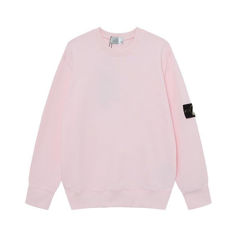 STON Basic Solid Color Compass Patch Fleece Hoodie Long Sleeve Pullover Sweatshirt for Men Women