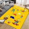 Bart Simpson Flannel Printed Carpet, Home Sofa Decoration for Living Room & Bedroom, Non‑Slip Play Flannel Floor Mat for Game Room