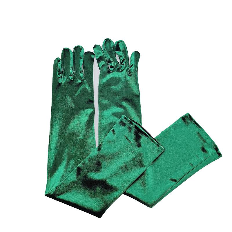 Gold Velvet Ladies' Long Retro Dance & Photography Gloves for Christmas
