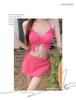 Sweet & Sexy Rose Red Women's Three-Piece Bikini - Influencer Style for Beach Vacations