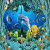 Foto 3D Unterwasserwelt Wandbild Ozean Delphin Hotel Wohnzimmer Kinder Schlafzimmer Innendekoration Moderne Deckenwandbild Tapete