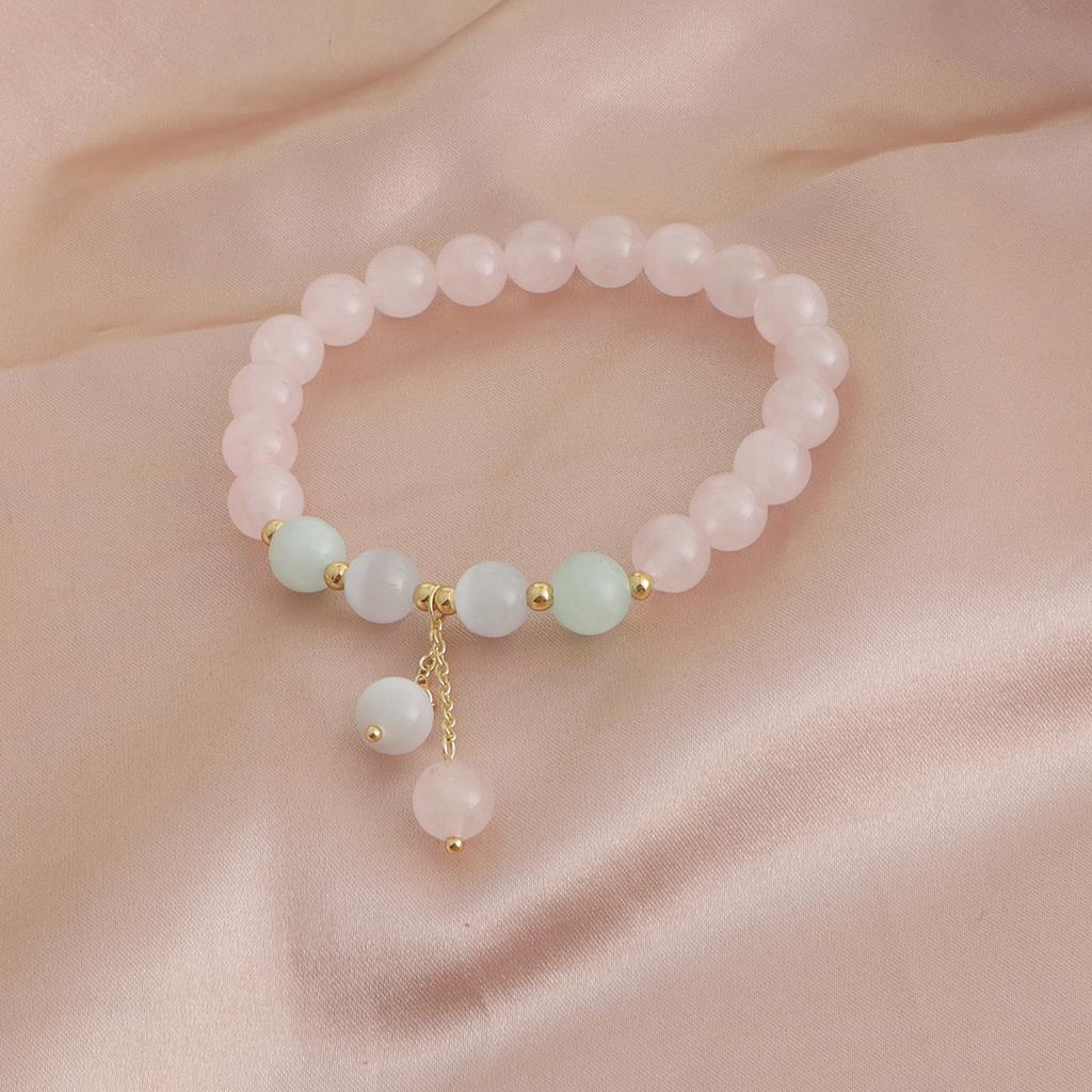 Bracelet Natural Stone Watermelon Tourmaline Rose Stone Xinjiang Jade Powder Crystal Bracelet Bracelet Girlfriend Dopamine