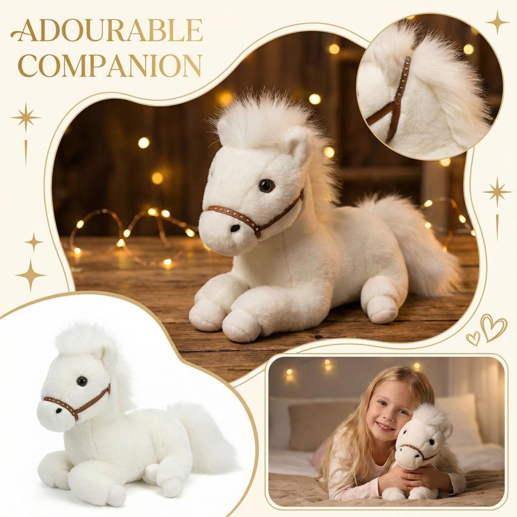 Soft Plush Horse Doll (30cm) Plush Toy Gift, Fun Doll, Children's Companion