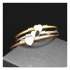 New Trendy Metal Braided Cable Shape Heart Bracelet for Women Fashion Metal Bangle Accessories On Hand 2021Jewelry for Girl Gift