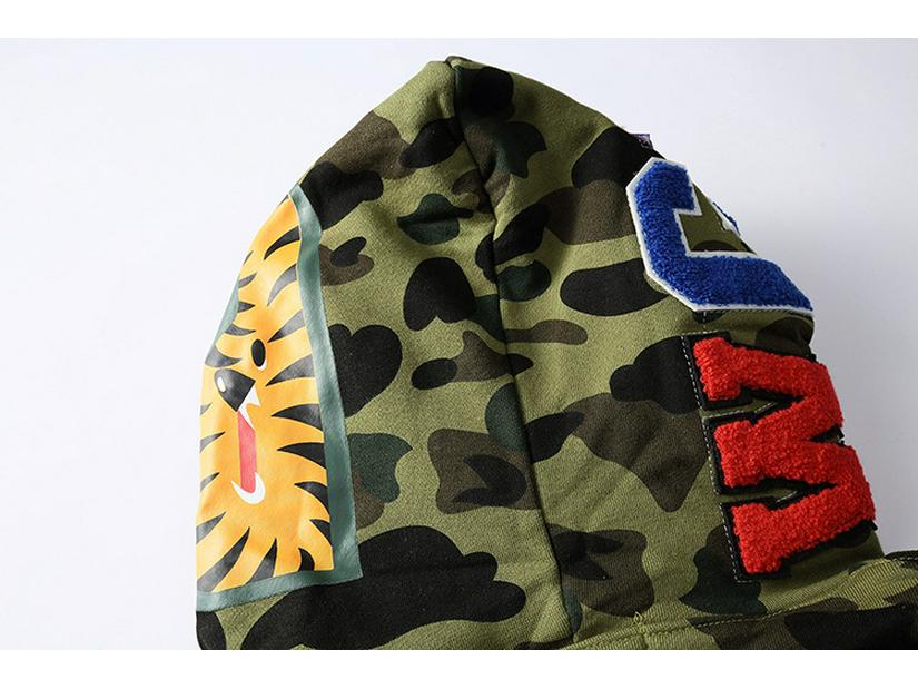BAPE Shark Head Camo Block Unisex Hoodie - Autumn/Winter Trend