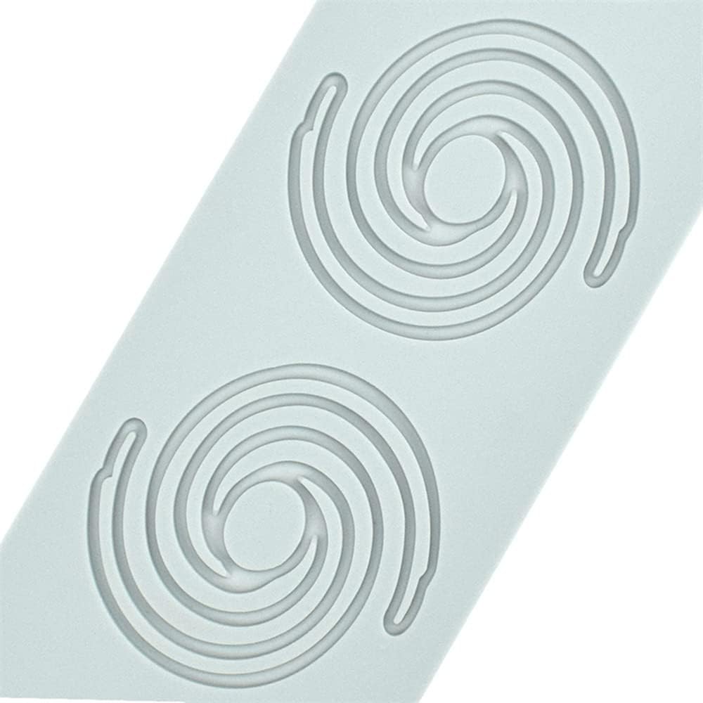 Geometric Pattern Mold, 3D Hollow Spiral Mold Silicone Fondant Candle Mold for Cake Cupcake Food Decorations (F_12x3.28x0.08inch)