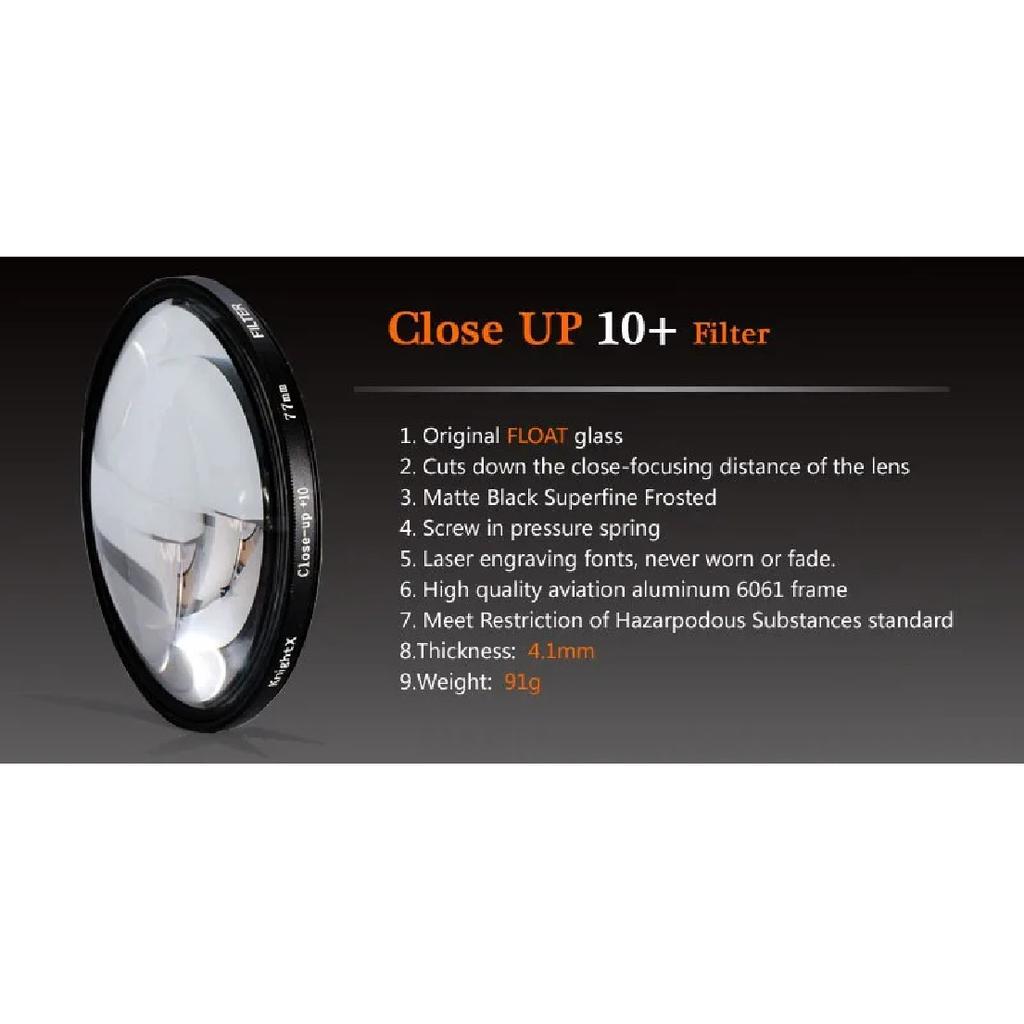 KnightX Macro Close Up 10+ Lens Filter For Canon Eos Sony Nikon Accessories 49 52 55 58 62 67 72 77 Mm