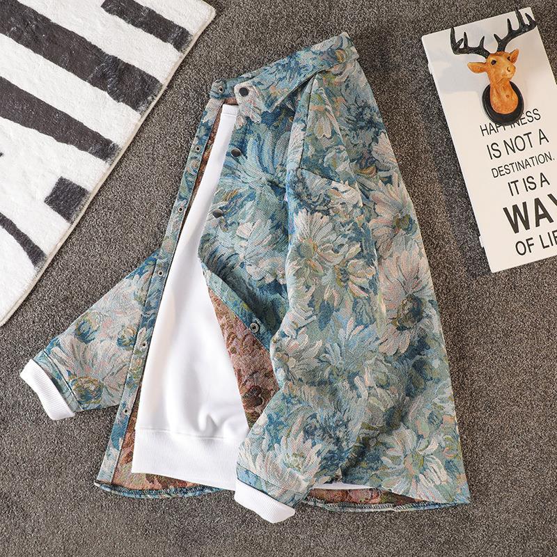 Men's Yarn-Dyed Jacquard Casual Swallowtail Jacket