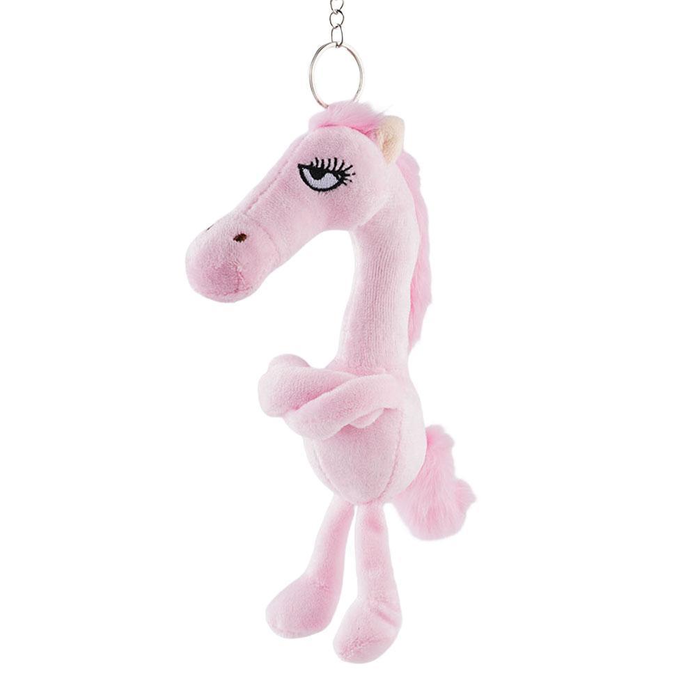 Lucky Black Horse Plush Keychain Animal Bag Charm Pendant Plush Arrogance Pony Keychain Kawaii Animal Plush Keychain Funny Toy