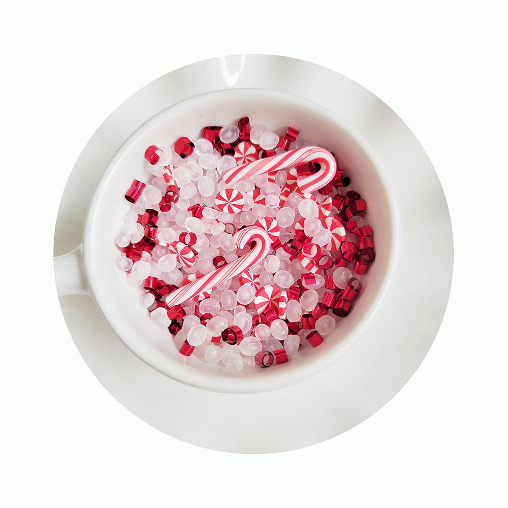 500g Christmas Clay Candy Cane Peppermint Polymer Clay Slices Sprinkles for DIY Slime Supplies Filler Craft