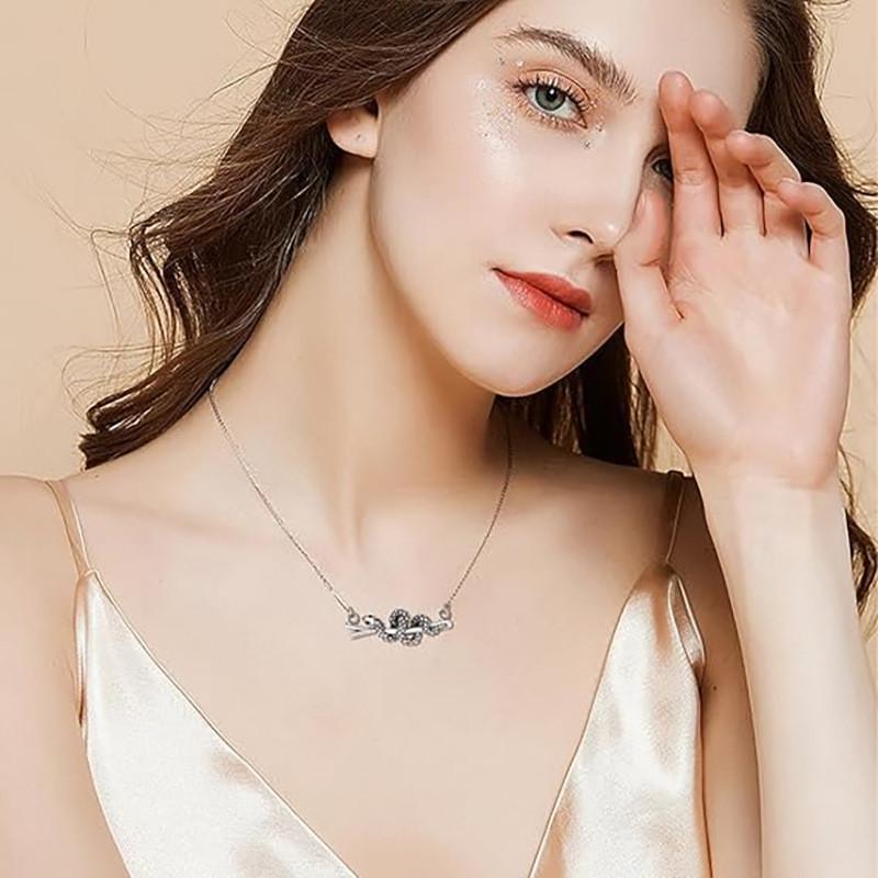 Wish Stylish Vintage Serpent Rhinestone Necklace Perfect For Lovers Animal