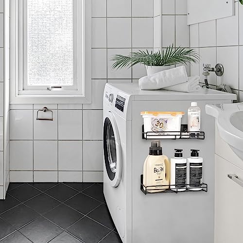 Set mit 2 magnetischen Badezimmerregalen für Badezimmer, Waschraum und Küchenaufbewahrung (Weiß)