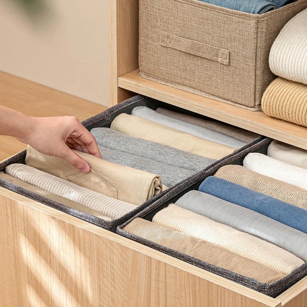 Fabric Cloth Storage Box for Book Clothes Toys Sundries Storage Foldable Closet Drawer Storage Wardrobe Clothes Bra Organizer