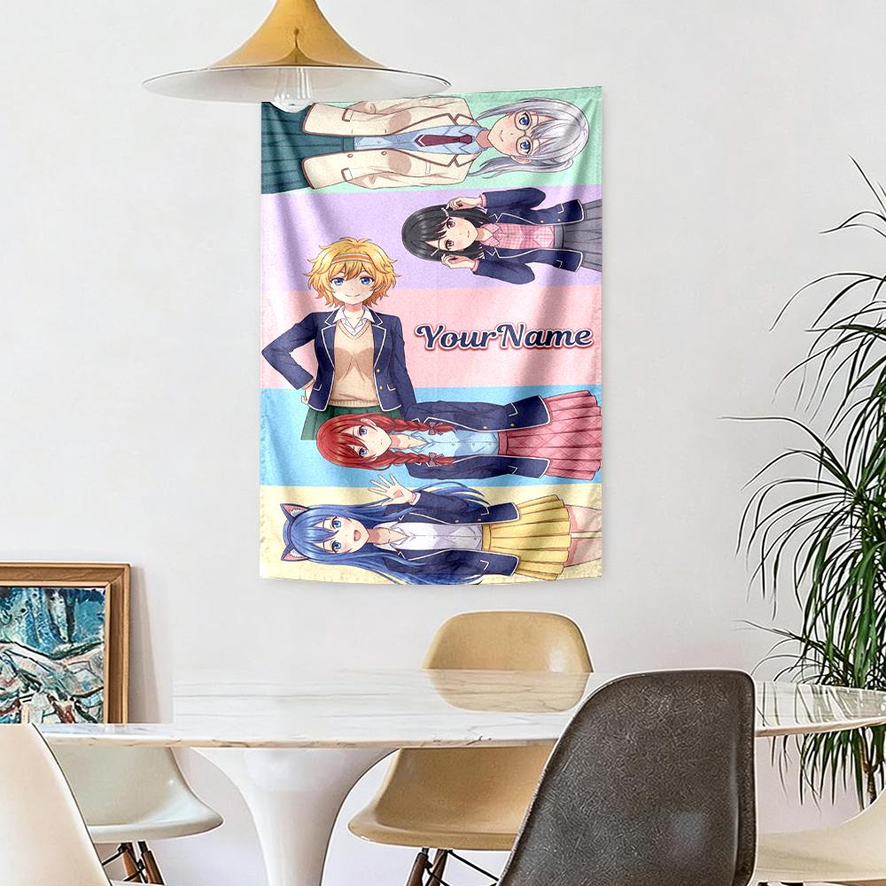 Quintessential Quintuplets Custom Your Name Wall Decor Tapestry Art For Pet Memorial Birthdaywedding Party Backdrop Family Gift