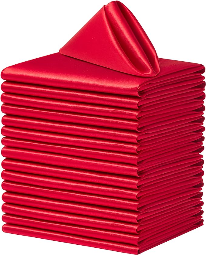 24pcs 30*30cm Kerchief Dinner Party Hotel Satin Table Napkins Romantic Wedding Decoration Washable Restaurant Supplies Cloth
