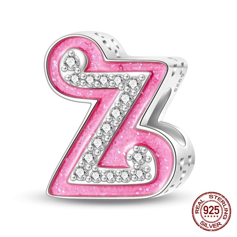 Authentic Pink Charm Bead Charms Bead Charms Copper 26 Letter Charm Bead Charms Compatible With Authentic Bracelets Do It Yourself Jewellery Making Wo