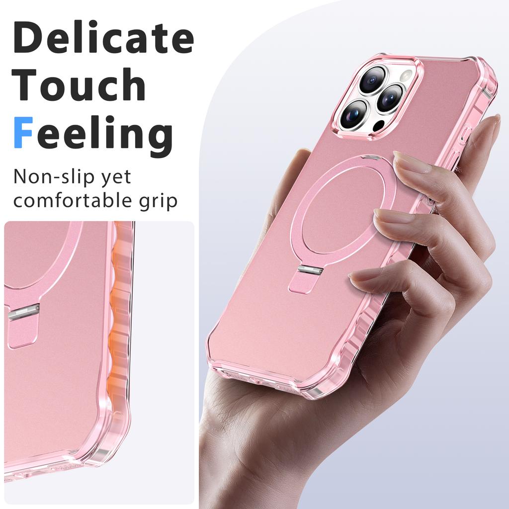 For iPhone 16 Pro Case Small Wavy Edge Compatible with MagSafe Anti-Drop PC+TPU Phone Cover