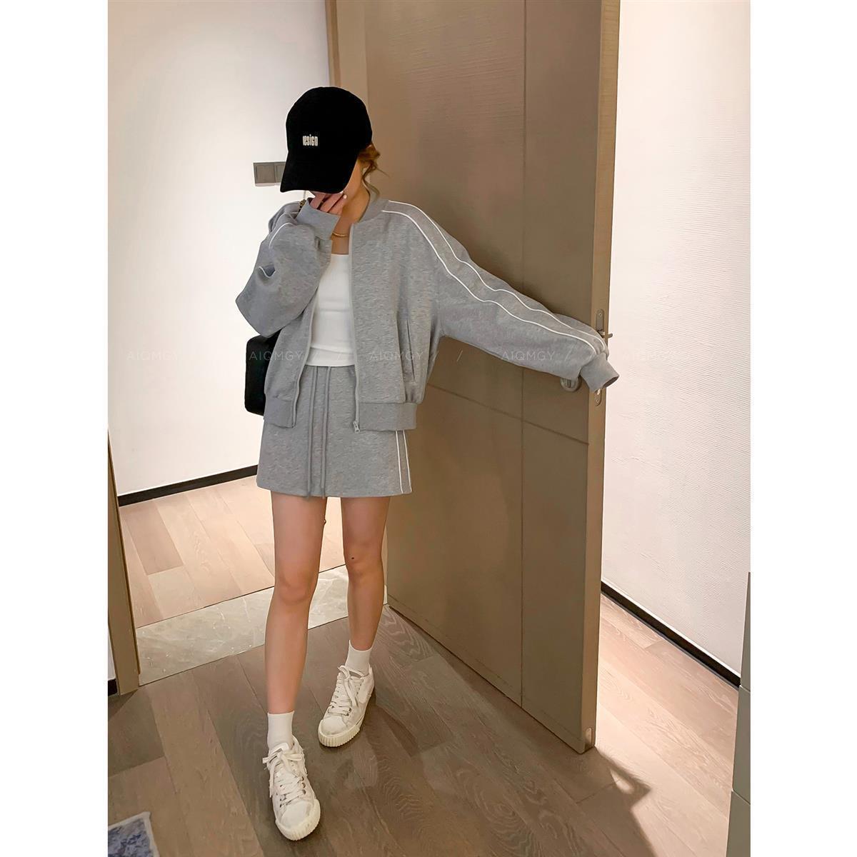 

Korean Casual Women s Skirt Set: 2026 Super Wearable Baseball Uniform Two-Piece with Short Skirt 2XL for 145-160 lbs
