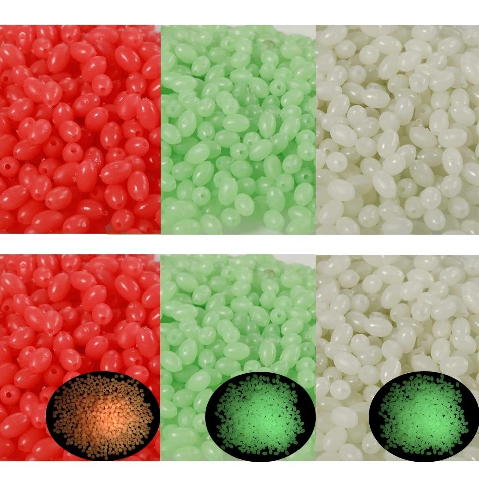 1 PAK Soft Glow Beads Luminous Orange Green White for Fishing Rig Treble Hook Egg Fly Tying UV Color Sabiki Ice Jig Fishing Accessory