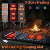 5V USB Spací Elektrická Hřejivá Podložka Vyhřívaný Polštář Odolný proti Chladu 3úrovňová Teplota pro Venkovní Kempování Vyhřívaná Elektrická Podložka