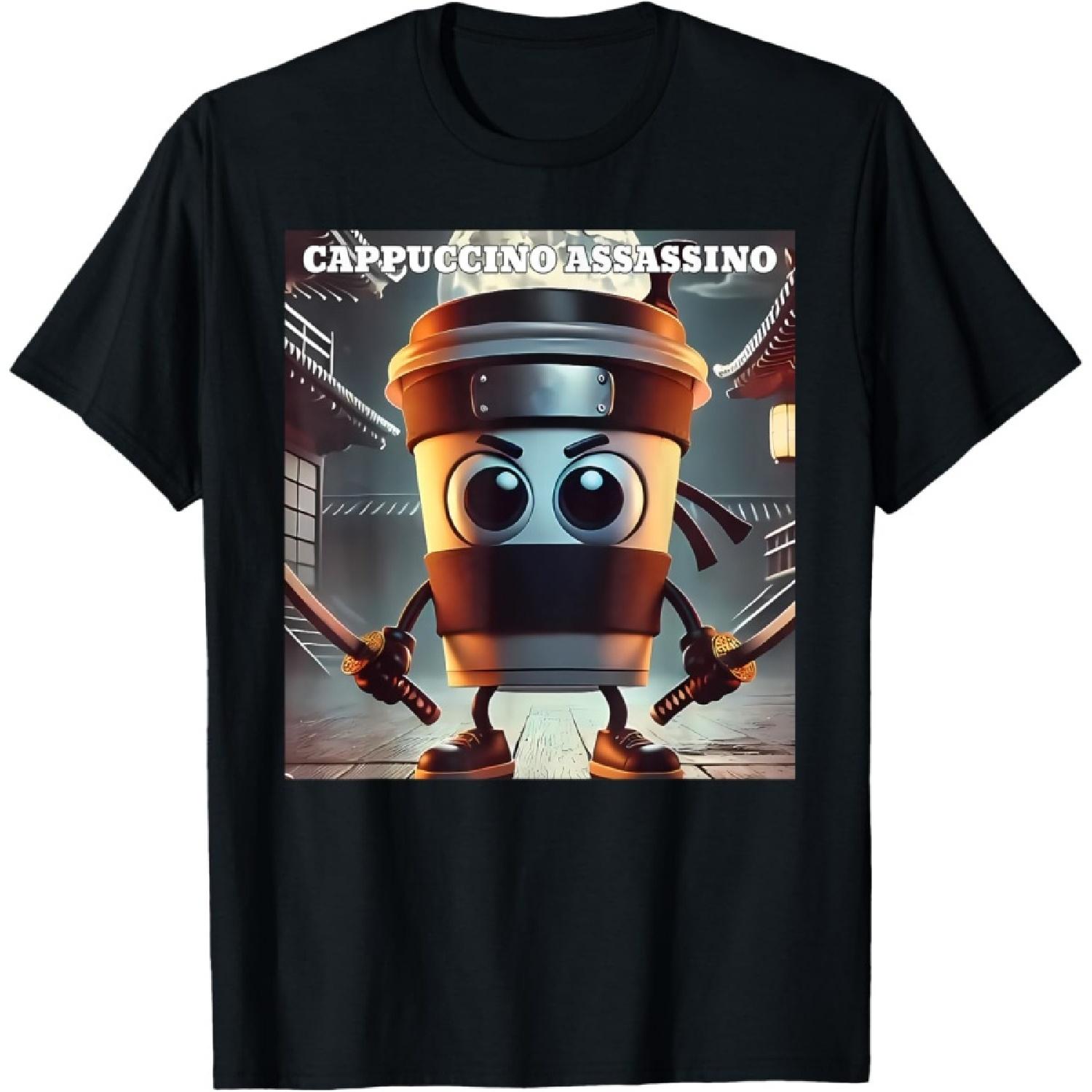 Футболка с мемом «Капучино-убийца» S