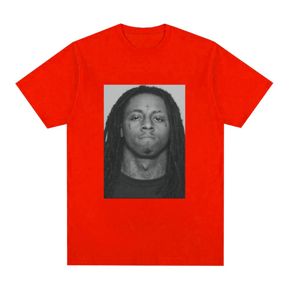 Rapper Lil Wayne Mugshot Graphic T-shirt 100% Cotton Comfort Loose T Shirt Men Hip Hop Vintage Short Sleeve Oversized T-shirts