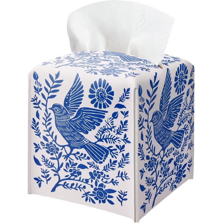 Cat Tissue Box Holder, Nordic Cat Leather Tissue Box Cover Square, Paper Napk Everyday Dispenser Accessories for Bathroom Vanity Countertop Night