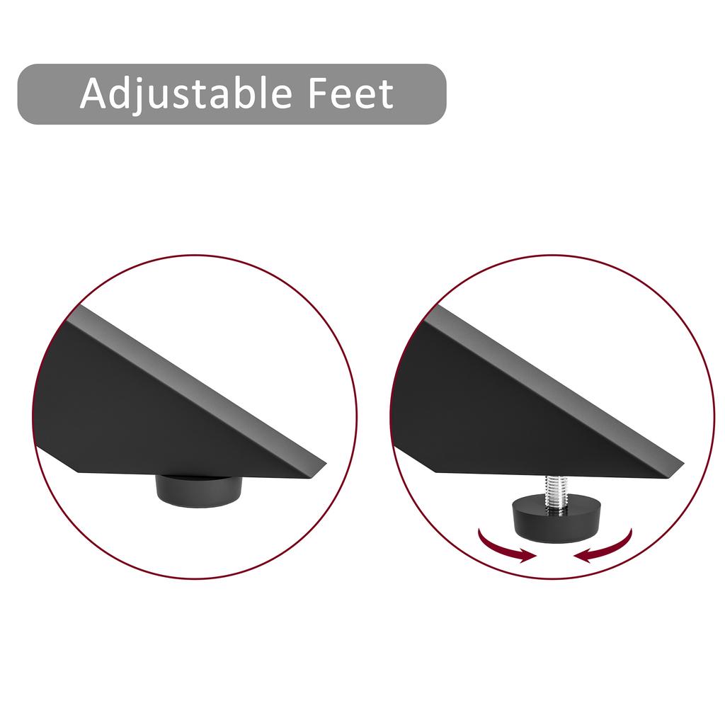 Coffee table made of tempered glass, rectangular coffee table, black shaped metal legs, modern living room table, black-H46/B100/T60 cm