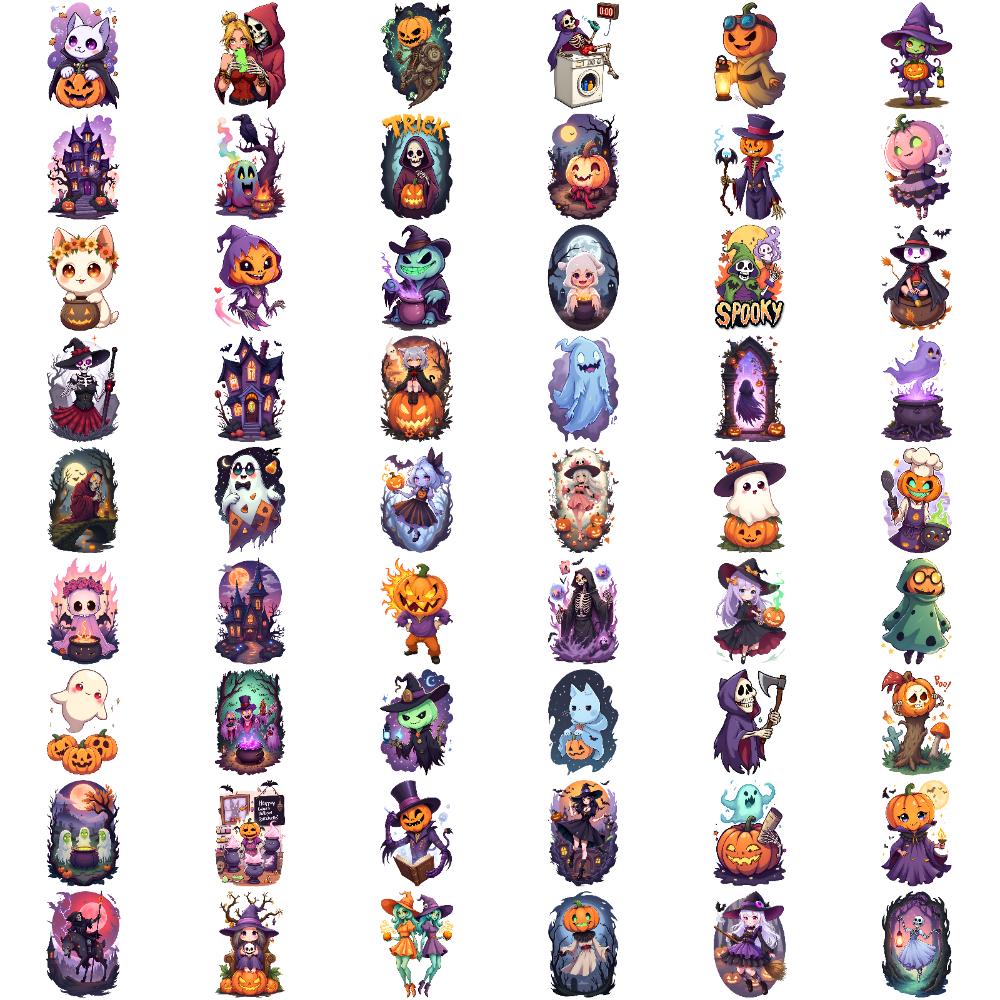 54pcs Temporary Tattoo Pumpkin Designs Waterproof Long-lasting Body Stickers Halloween Stickers Temporary Tattoo Stickers For