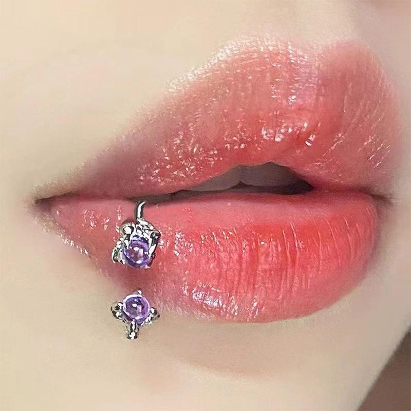 1 Stück Lippenpiercing Lippenring Drachenklaue Stein Titanstahl C-Form Helix Ohrring Septum Piercing Labialring Körperschmuck