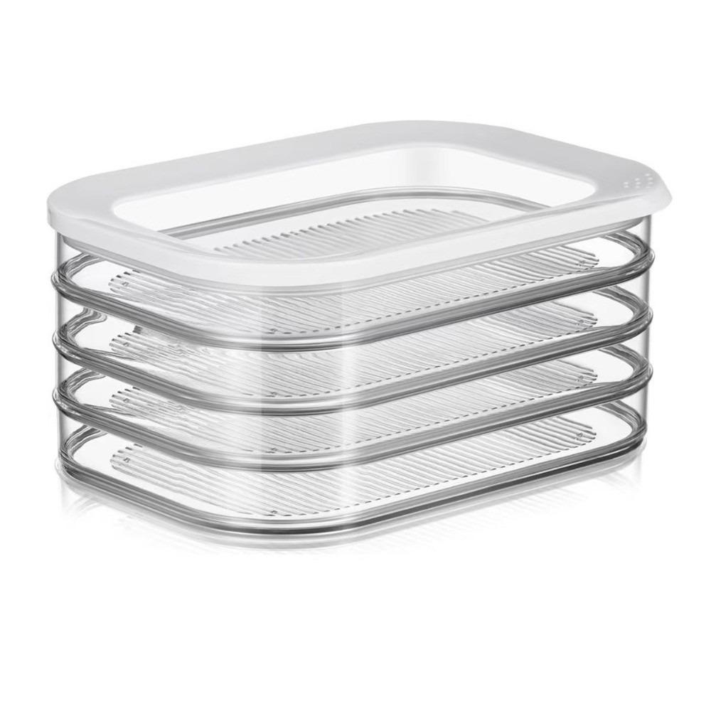 Multi-layer Meat Container for Fridge Stackable with Clear Lids Cold Storage Containers Refrigerator Airtight Storage Box