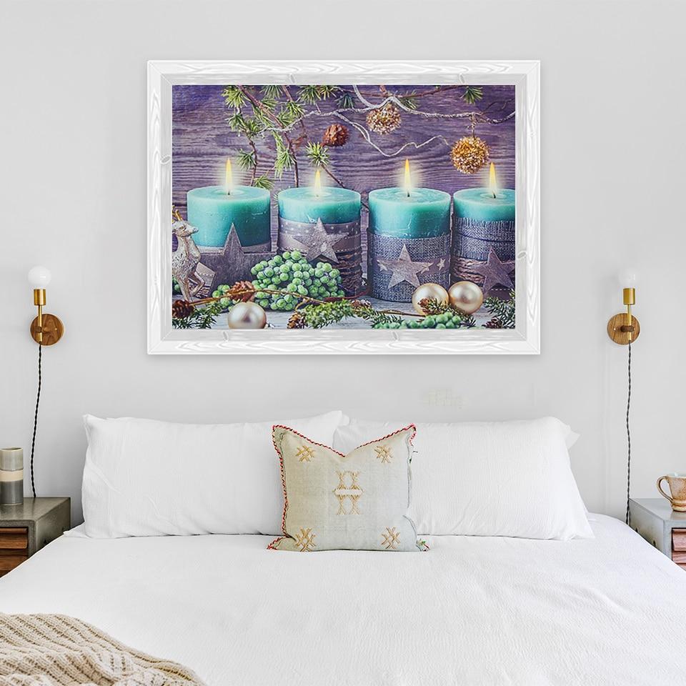 New 5D DIY Diamond Painting Snow Scene Diamond Embroidery Christmas Cross Stitch Full Round Drill Home Decor Manual Gift