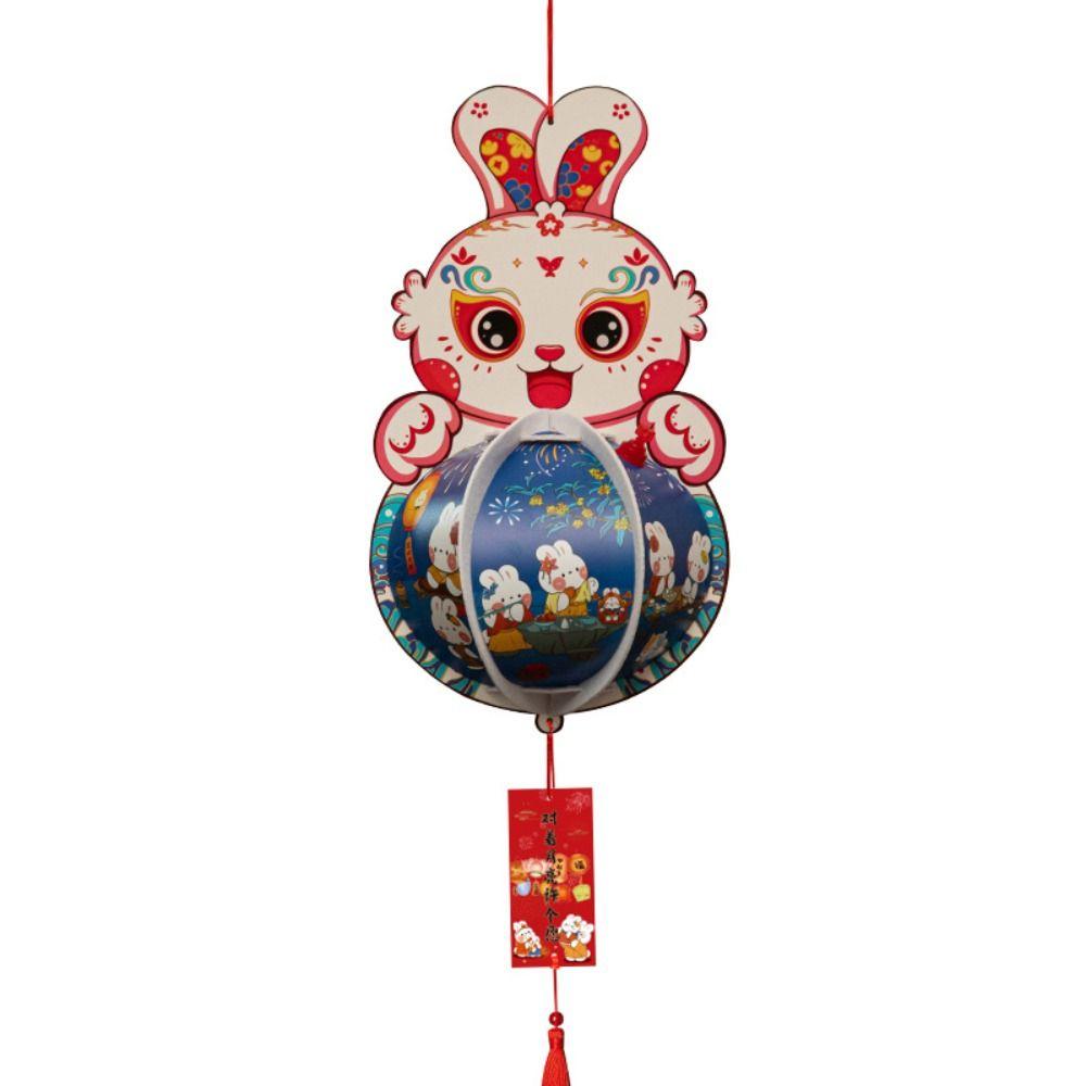 Cute Handheld Paper Lantern Portable Antique Lantern Chinese Rabbit Lantern  Kindergarten