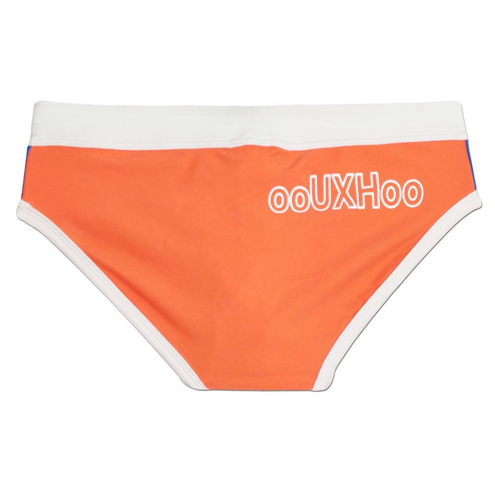 UXH Men's Color Block Fashion Thong Swimsuit with Comfortable Cup Pouch