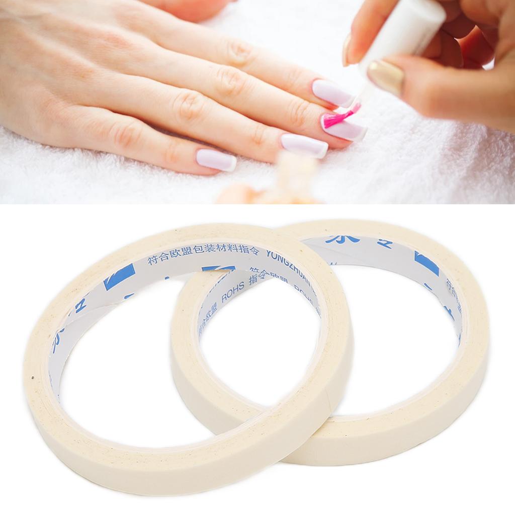 2PCS Nail Art Adhesive Tape ABS Nail Art Tape for Manicure Salons Home Use Width 1.2cm Length 17m