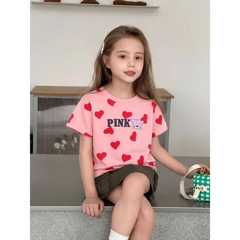 Children's Pure Cotton Printed Short-Sleeved T-Shirt 2026 Summer New Style Kidsren's Clothing Korean Style Girls Cartoon Tops Baby Clothes