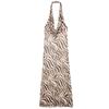 Fashion Style 2024 Amoi Women's Linen Blend Animal Pattern Print Mid Length Long Length Midi Skirt Dress 8088032